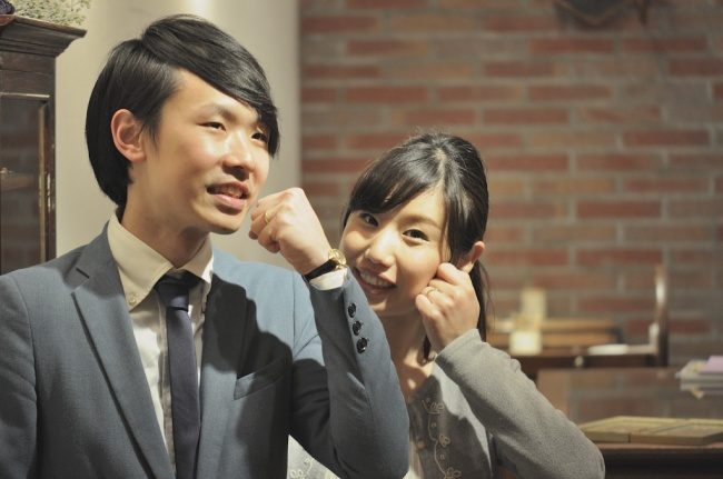 ブラックダイヤとハーフエタニティのオリジナル結婚指輪