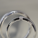 彫とダイヤとプラチナのオーダーメイド結婚指輪