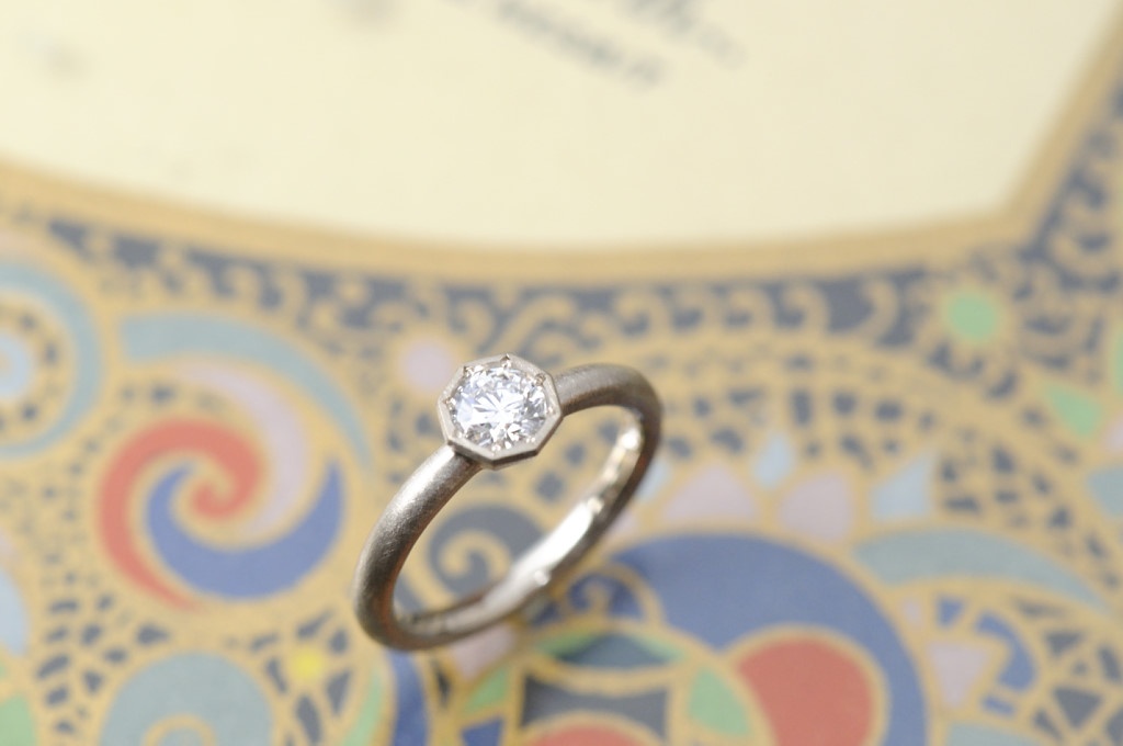 オーダーメイド婚約指輪//Octagon brilliant　カスタム