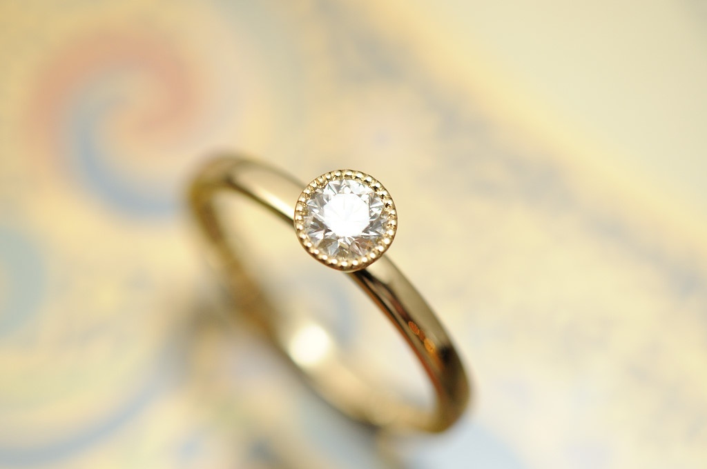 オーダーメイド婚約指輪//ミルグレイン