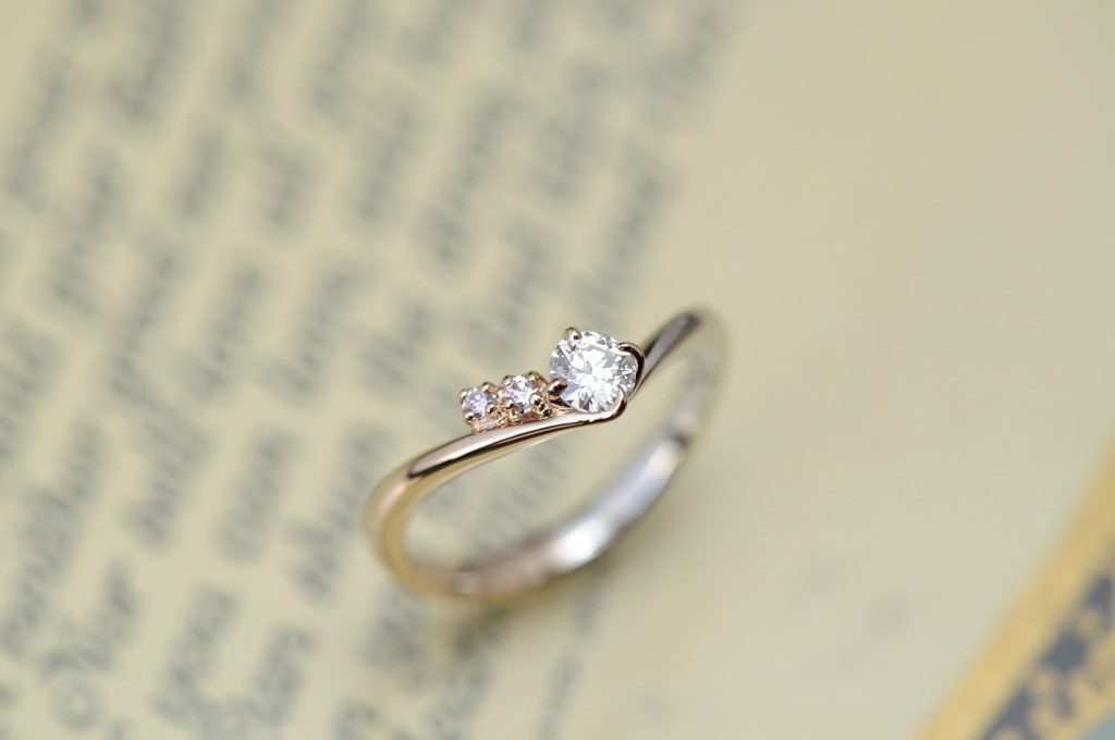 オーダーメイド婚約指輪//コンビネーションとピンクダイヤ