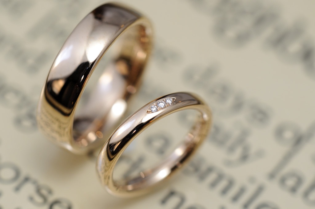 ローズゴールドペア　結婚指輪