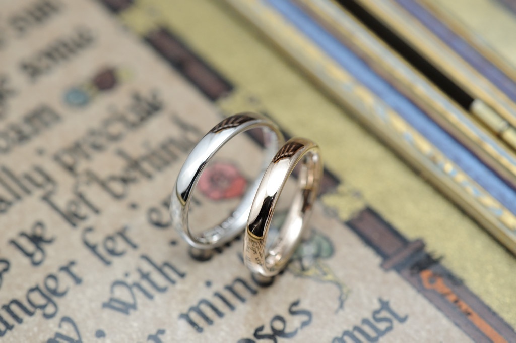 ローズゴールド/プラチナ　結婚指輪
