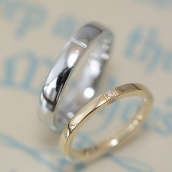 〔結婚指輪〕プラチナとイエローとミルグレイン