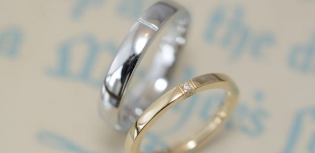 〔結婚指輪〕プラチナとイエローとミルグレイン
