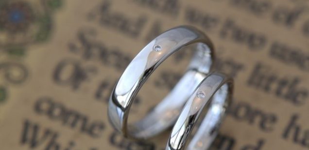 〔結婚指輪〕シンプルなプラチナダイヤモンドリング