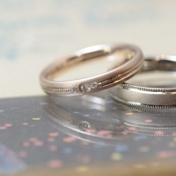 〔結婚指輪〕ピンクゴールドとホワイトゴールドと