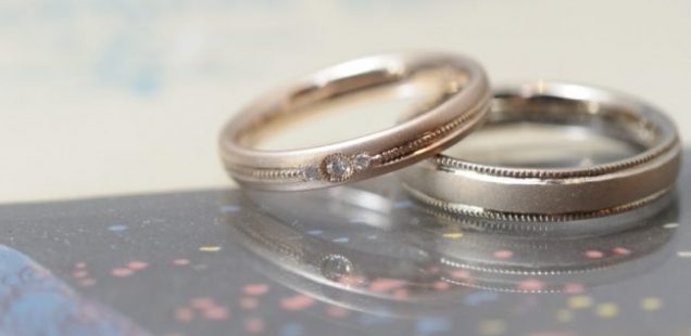 〔結婚指輪〕ピンクゴールドとホワイトゴールドと