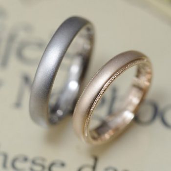 〔結婚指輪〕サンドブラストが美しい