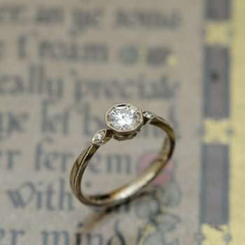 Octagon rosecut diamond ring