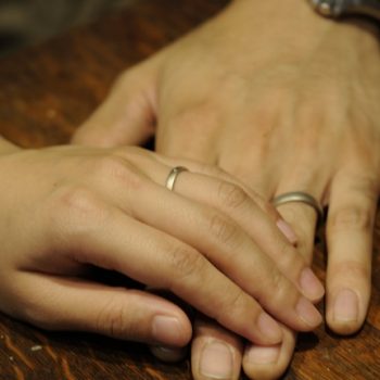 梨地　サンドブラストの結婚指輪