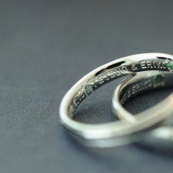 プラチナ鏡面仕上げとミルのオーダーメイド結婚指輪