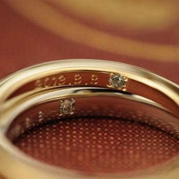 ミルとダイヤとプラチナサンドブラストのオーダーメイド結婚指輪