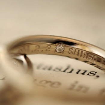 ホワイトゴールドとミルのオーダーメイド結婚指輪