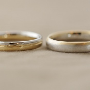 プラチナゴールドコンビのオーダーメイド結婚指輪