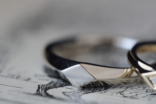 クラシカルな印台オーダーメイド結婚指輪