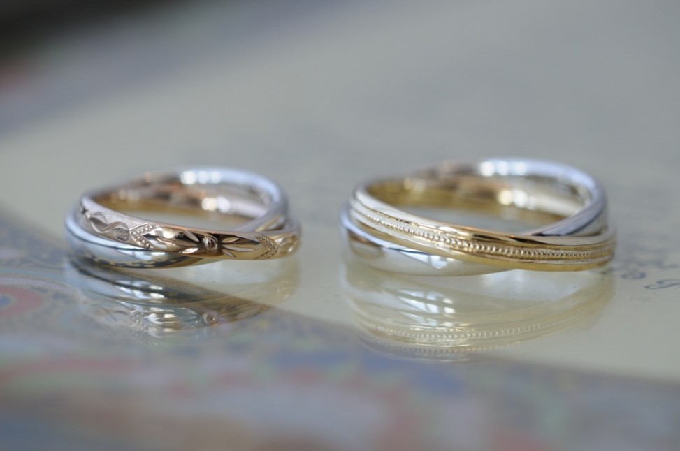 コンビ2連の結婚指輪