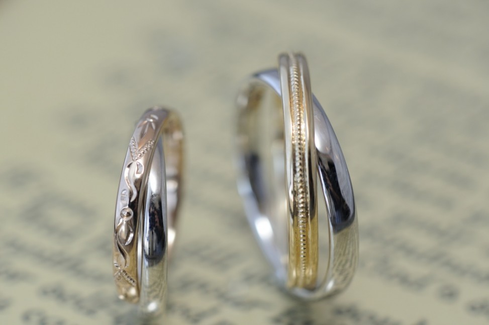 コンビ2連の結婚指輪