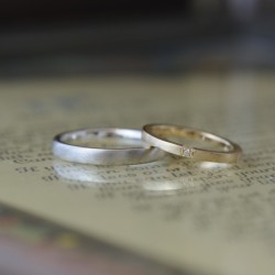 ダイヤとミルとプラチナの結婚指輪