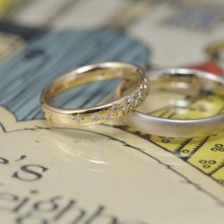 パヴェセッティングのオーダーメイド結婚指輪