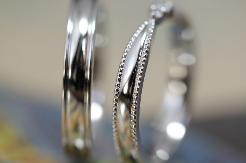 プラチナミルとダイヤモンドのオーダーメイド結婚指輪