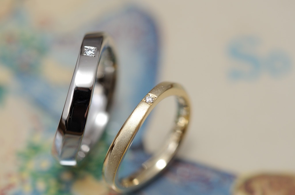 ウェーブのオーダーメイド結婚指輪