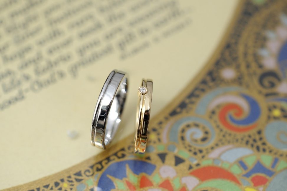 ミル留2連風のオーダーメイド結婚指輪
