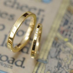 平打ち純金のオーダーメイド結婚指輪