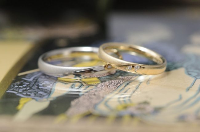 〔結婚指輪〕サンドブラストと鏡面のコンビネーション