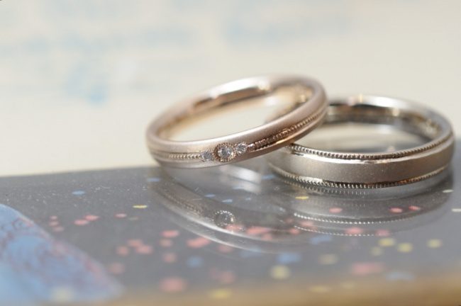 〔結婚指輪〕ピンクゴールドとホワイトゴールドと