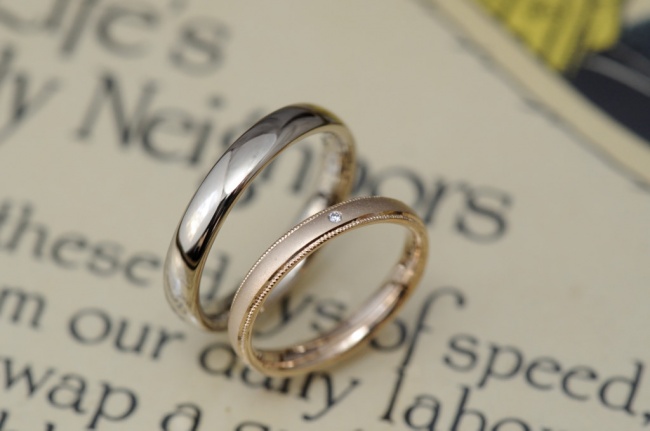 〔結婚指輪〕ローズゴールドとサンドブラストの美しさ