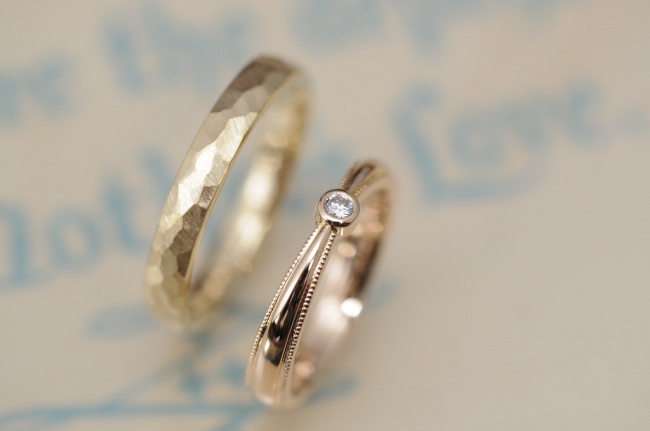 〔結婚指輪〕ローズゴールドとイエローゴールド