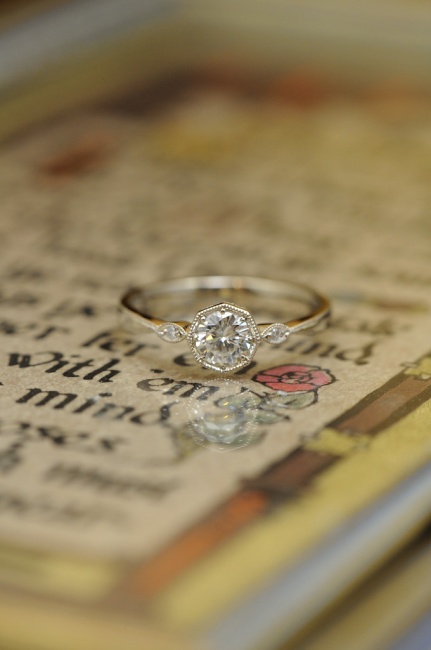 Octagon rosecut diamond ring