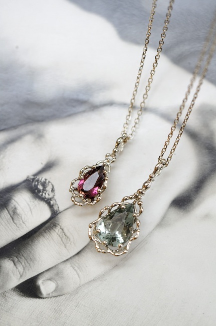 新作ペンダント2点　トルマリンドロップ