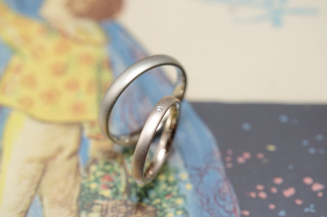 結婚指輪　サンドブラスト仕上げ