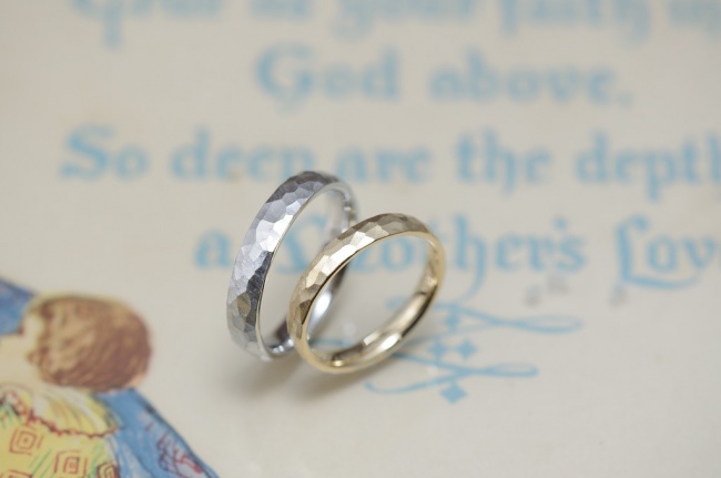 結婚指輪　スタンダード　鎚目