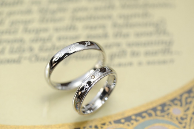 結婚指輪　音楽をテーマに