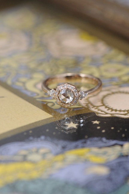 ローズカットダイヤモンド　Octagon halo style