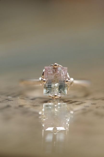 バイカラートルマリン　ピンキーリング