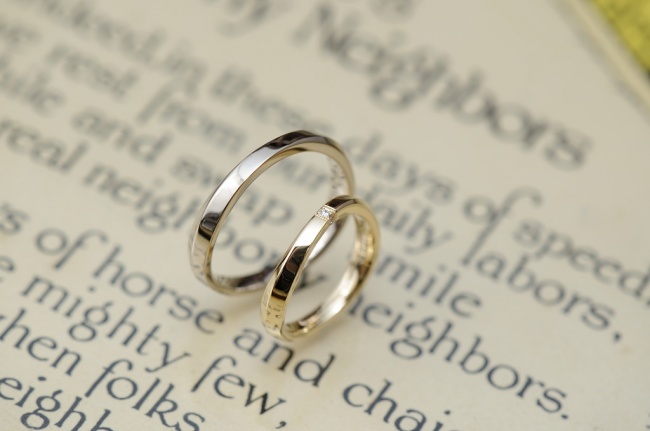 ウェーブ結婚指輪