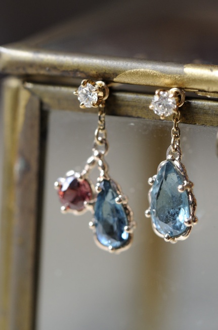 ドロップトルマリンのピアス