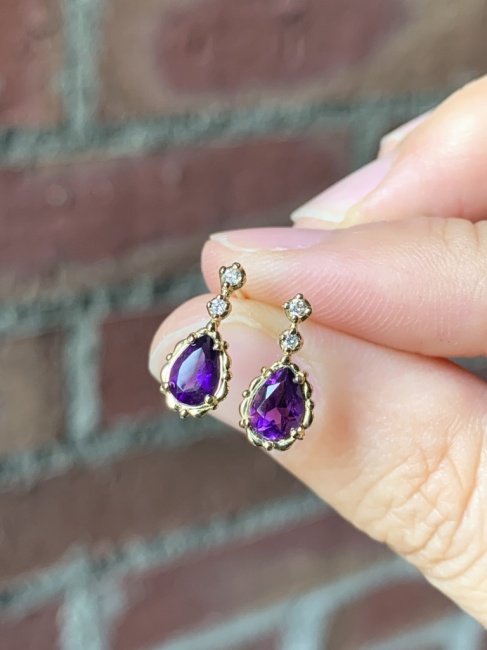 アメシストのピアス