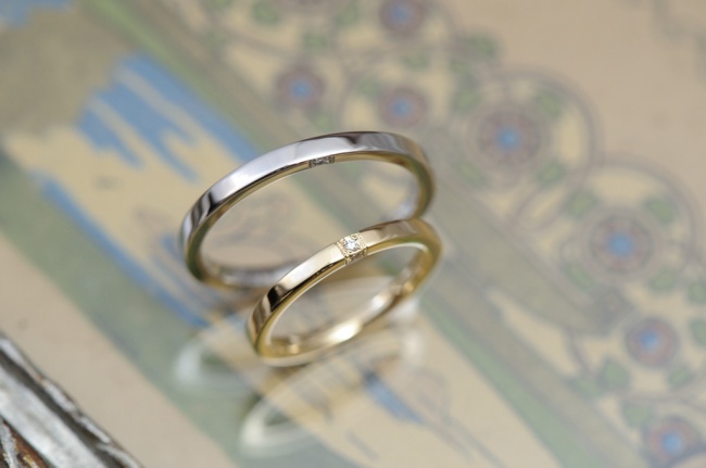 三面ダイヤの結婚指輪