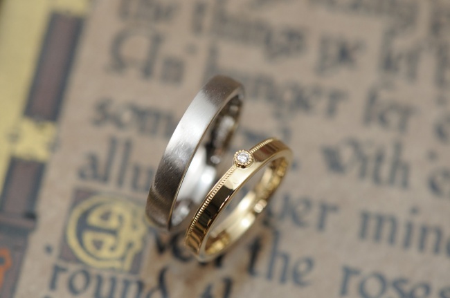 スタッキング風　結婚指輪