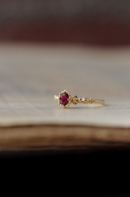 オーダーメイドのルビーの指輪